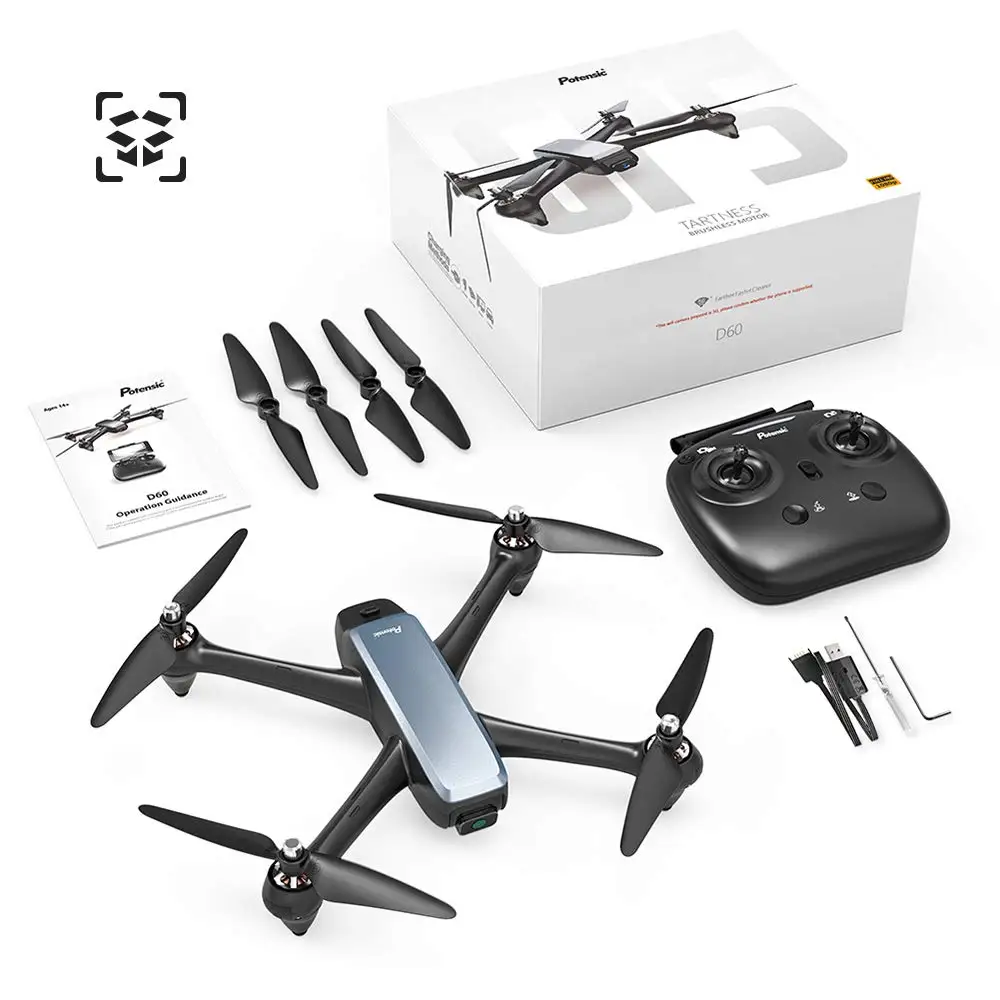 GPS Drone Potensic D60 gps Дрон с 4K широкоугольным HD FPV двойной камерой бесщеточный мотор RC Дрон Квадрокоптер - Цвет: GPS Drone