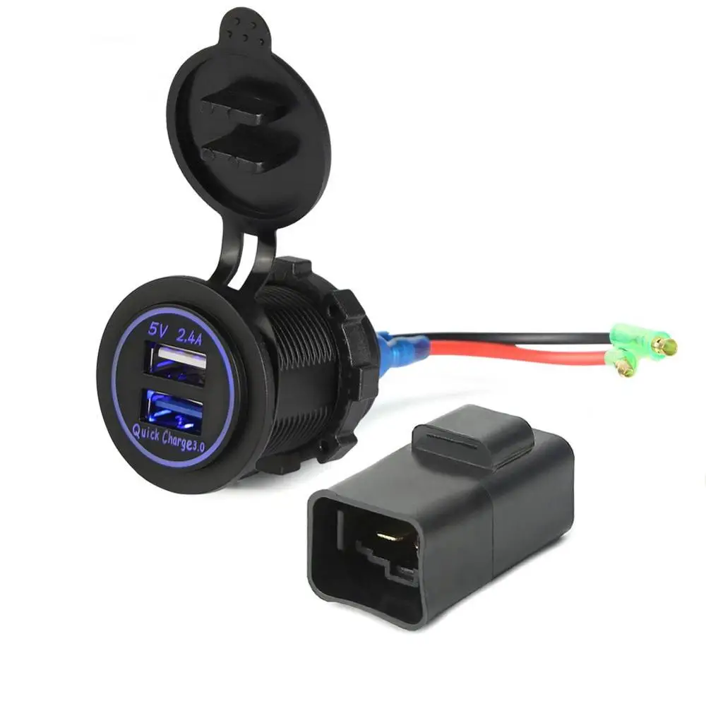 Мотоцикл USB зарядное устройство с реле для Kawasaki Versys650 Versys1000 VersysX300 Ninja650 Ninja400