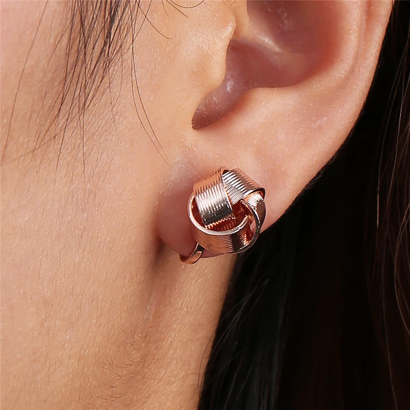 

New Style Alloy Geometry Ear Studs Retro Temperament Creative Earrings for Women