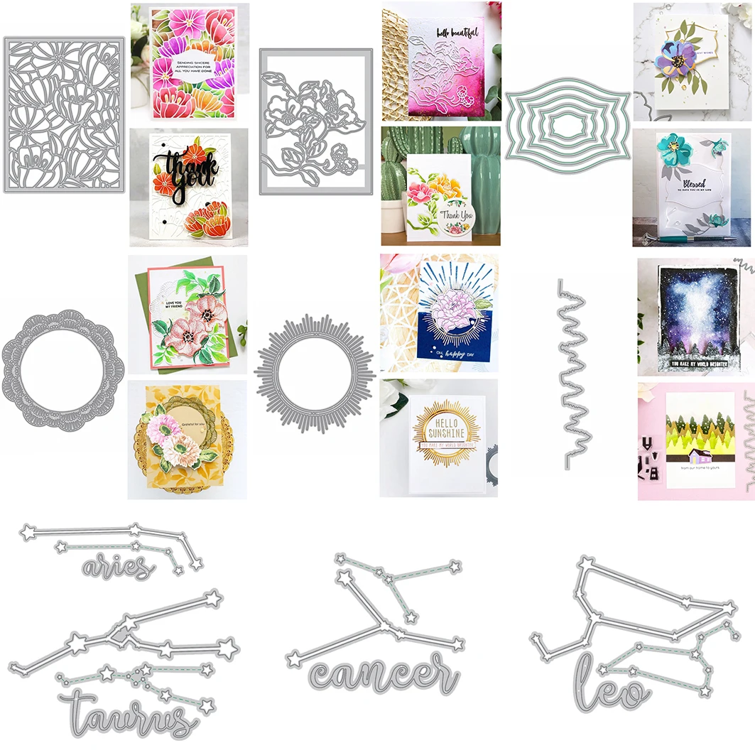 

Different Constellation Nesting Frame Metal Cutting Dies Stencil For DIY Scrapbooking Crafts Album Embossing Template 2020 New