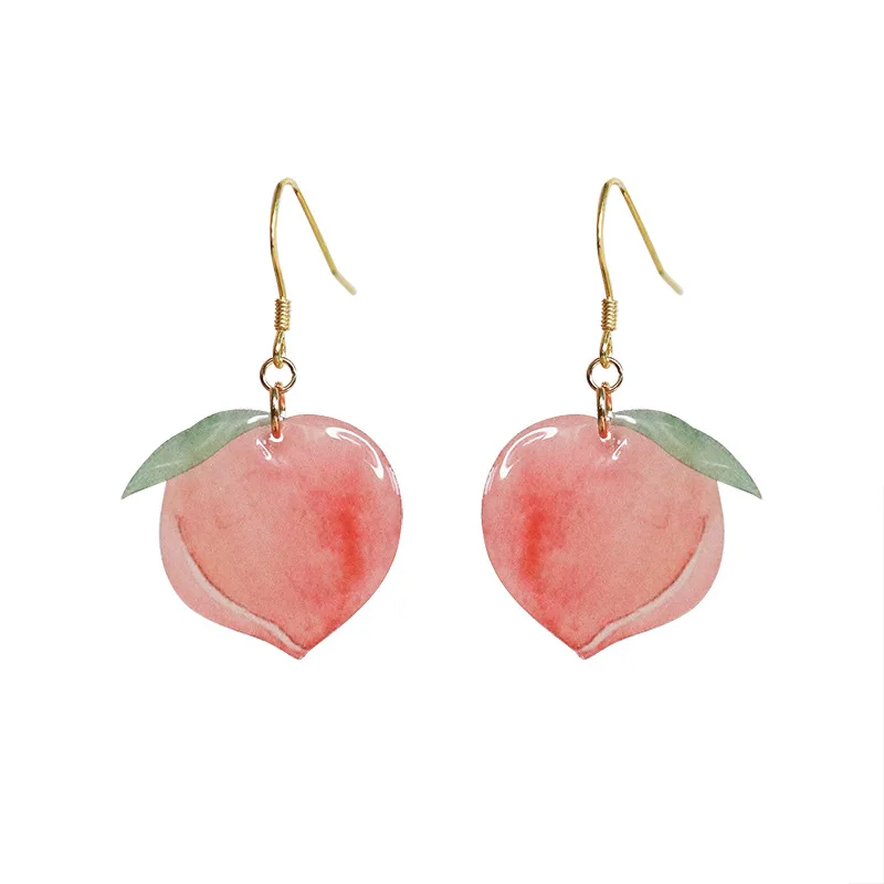 

Sweet Peach Korean Earrings For Women Teens Girls 2021 Trend Cute Dangle Earrings Party Daily Summer Jewelry Gifts