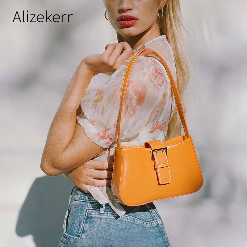 Ретро сумочка Сумочка на плечо Женская 2019 новая дизайнерская простая PU Твердая