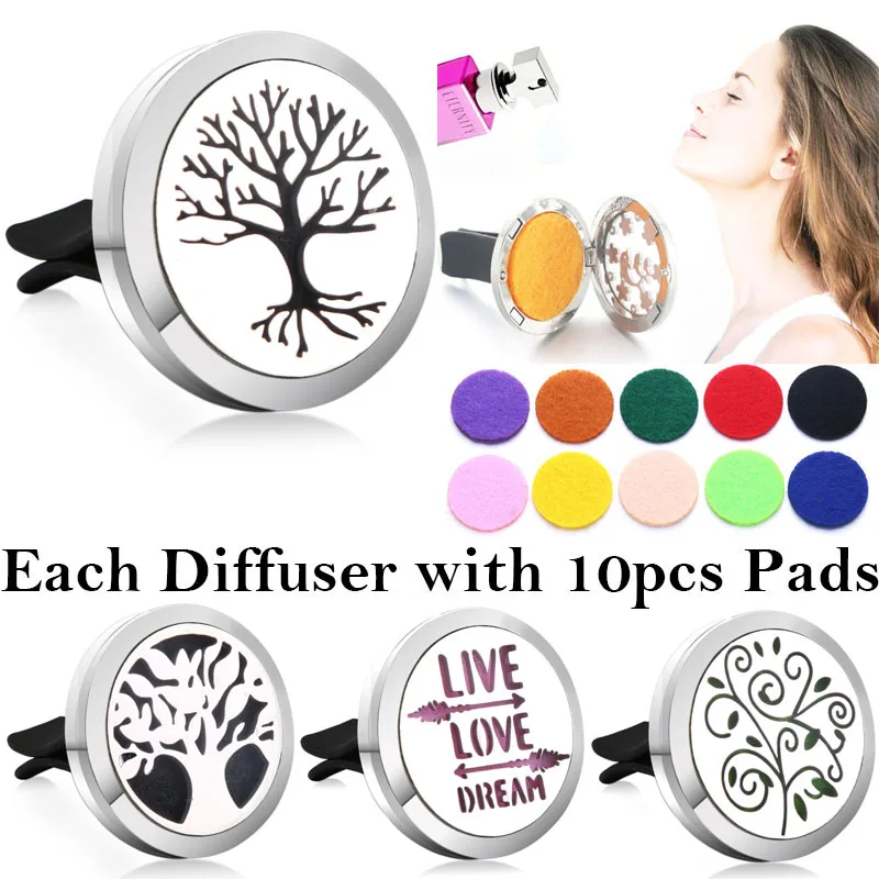 

New Aromatherapy Jewelry Diffuser Pendant Necklace Open Locket Tree of Lfie Flower Essential Oil Diffuser Perfume Aroma Necklace