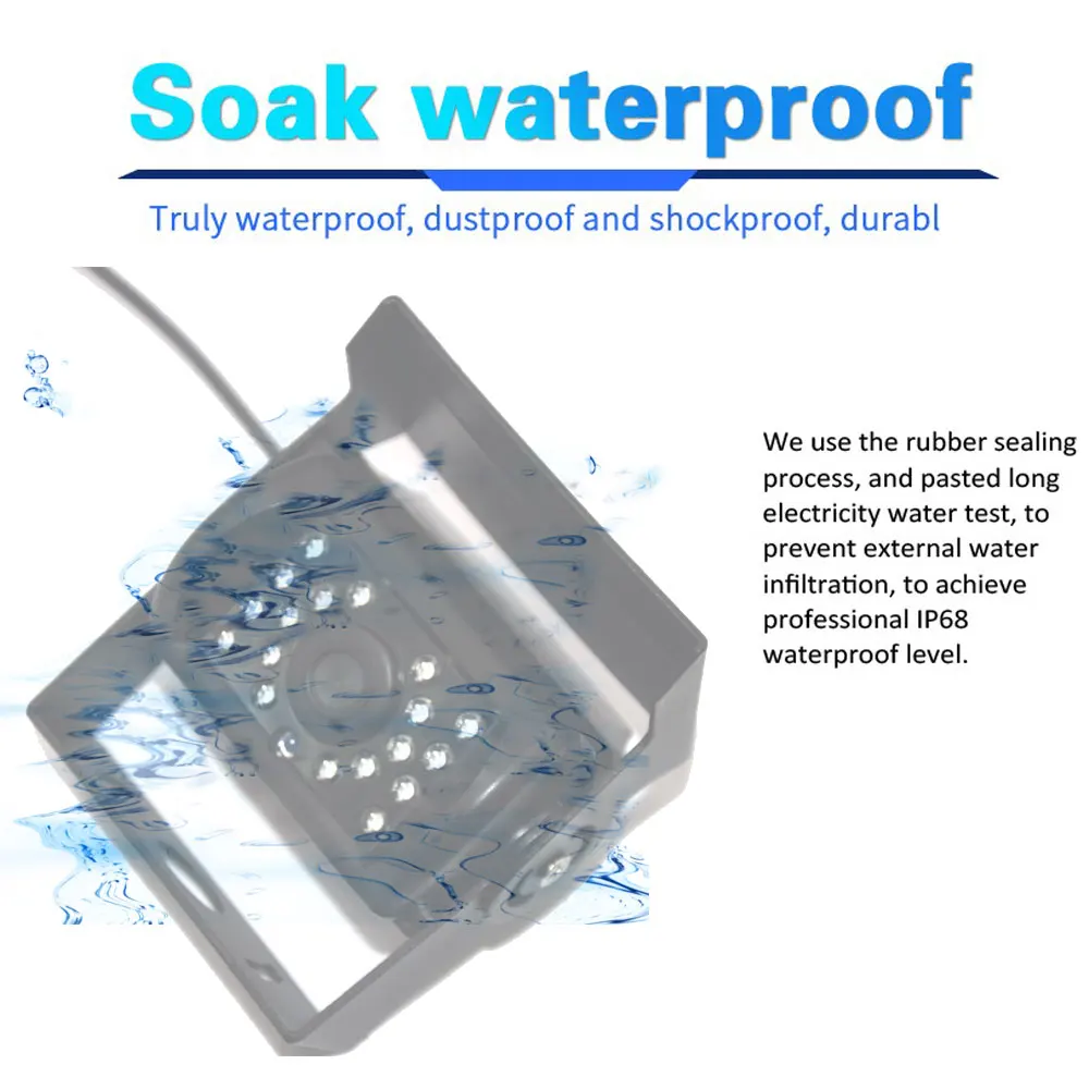 Камера заднего вида для экскаватора водонепроницаемый 4 контактный монитор HD 7