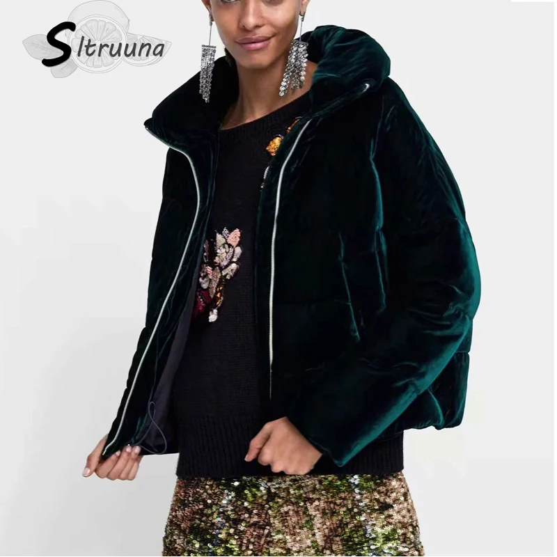 Зимнее плотное теплое однотонное Женское пальто Sitruuna 2019 из искусственного меха