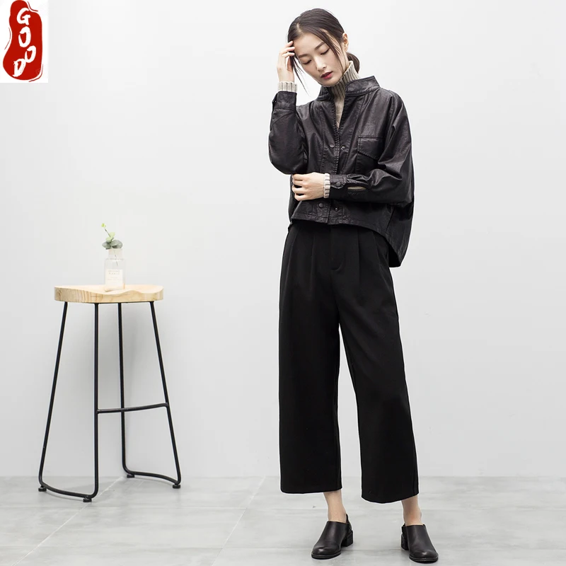 

2021 PU Leather Jacket Women Autumn Coat Plus Size Casual Jackets Black Coats Ladies Spring Tops Chaqueta Mujer LPL854