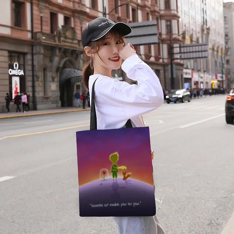 Модная женская сумка-тоут Little Prince милая мультяшная Экологически чистая Складная