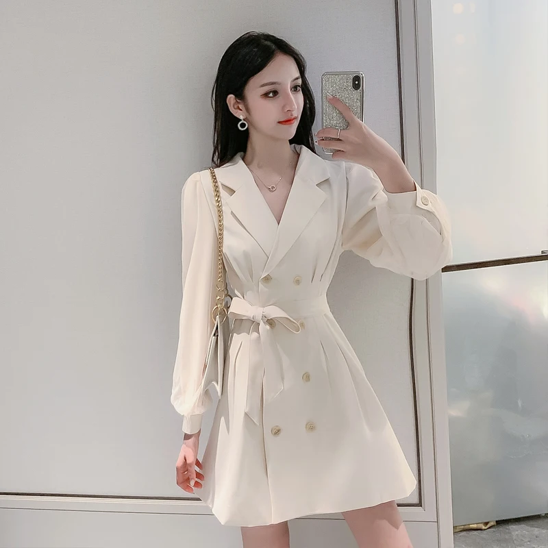 Осеннее платье-трапеция вечернее Бандажное женское повседневное элегантное