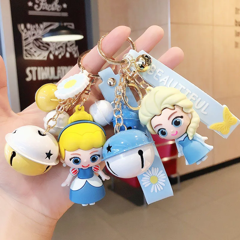 

Disney Anime Fairy Tale Princess Doll Doll Keychain Kawaii Snow White Cartoon Keychain Bag Pendant Children's Toy Christmas Gift