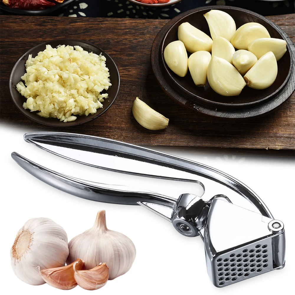 

Home Zinc Alloy Garlic Press Kitchen Mincer Tool Vegetables Ginger Crusher Squeezer Masher Jujube Core Remover Cutter