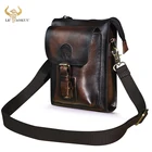 Качественная кожаная мужская повседневная сумка-мессенджер в стиле ретро кофейного цвета, многофункциональная поясная сумка, забавная поясная сумка, летняя сумка для телефона 6402