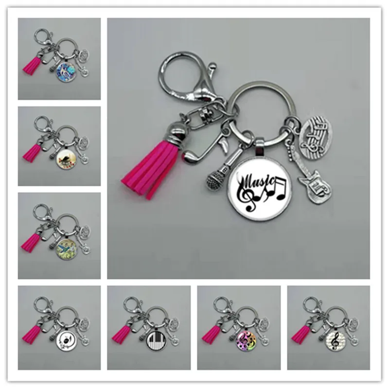 1 комплект кольцо для ключей гитары с кисточкой|Брелоки| |