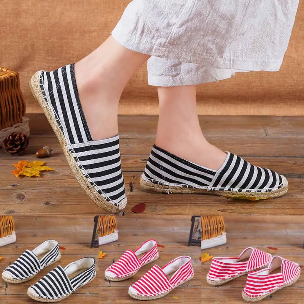 

comfort shoes for women Pumps Shoes Summer Flat Casual Single Shoes Hemp Straw Canvas Beach Shoes schoenen dames 2020