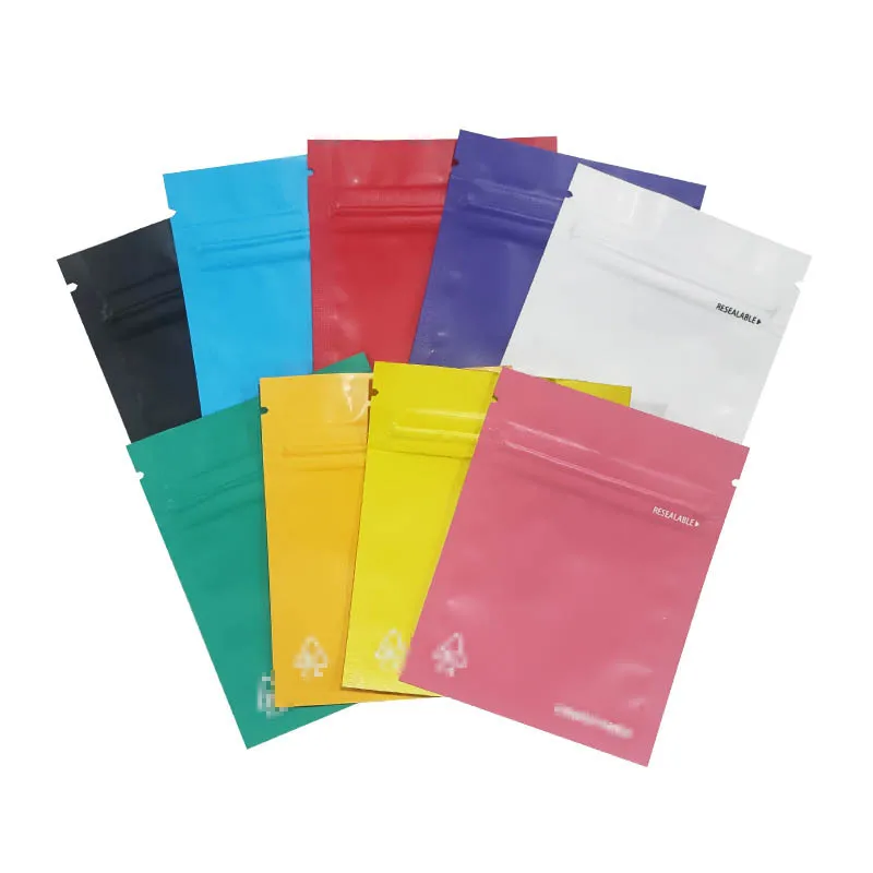 

10Pcs Colorful Self Sealing Plastic Bags General Matte PET Zipper Stand-up Bag Resealable Zip Lock Storage Bags