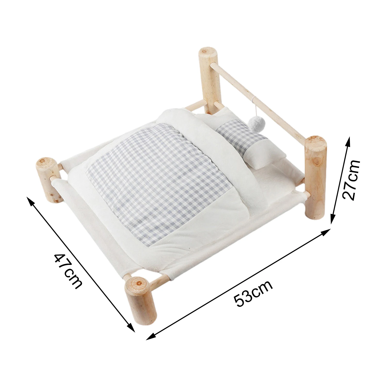 

Pet Cat Bed Four Seasons Solid Wooden Material Durable And Breathable Canvas Removable Washable Pet Hammock