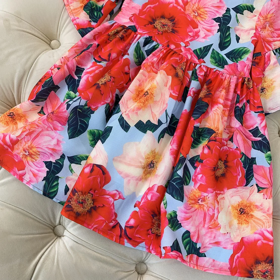 

Children's dress 2021 new girl's dress print cute little girl princess dress middle and small children's dress 3-10 years old