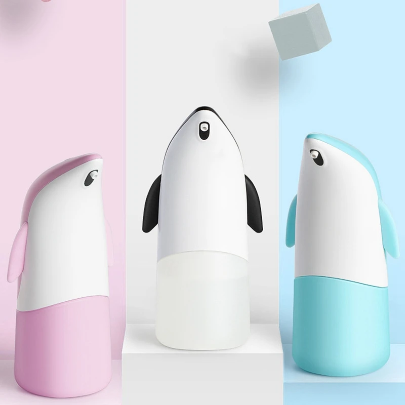 

300ML Automatic Foaming Soap Dispenser Penguin Shape Touchless Infrared Sensor Hands Free Soap Dispenser for Home