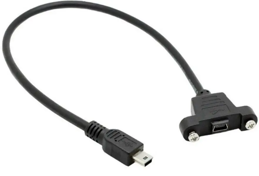 USB кабель для скрытого монтажа 2 0 Mini B штекер гнездовой с винтами|Компьютерные