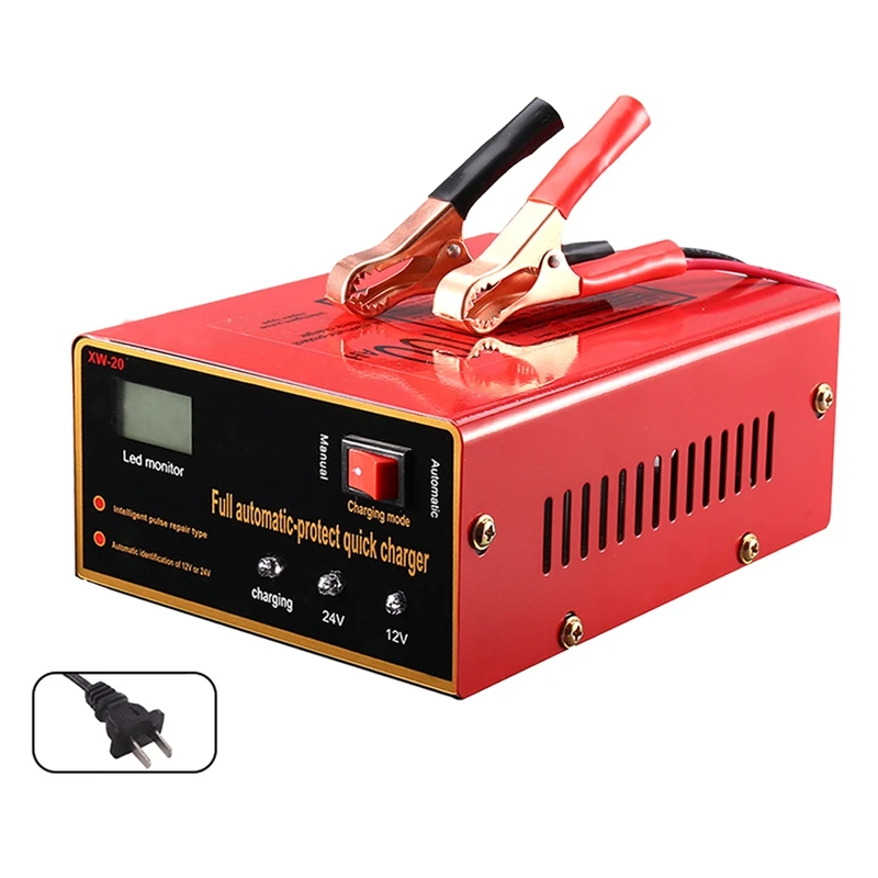 

12V/24V автомобиль Батарея Зарядное устройство вольт чистой Медь импульсный ремонт салона автомобиля Батарея штепсельная вилка стандарта США