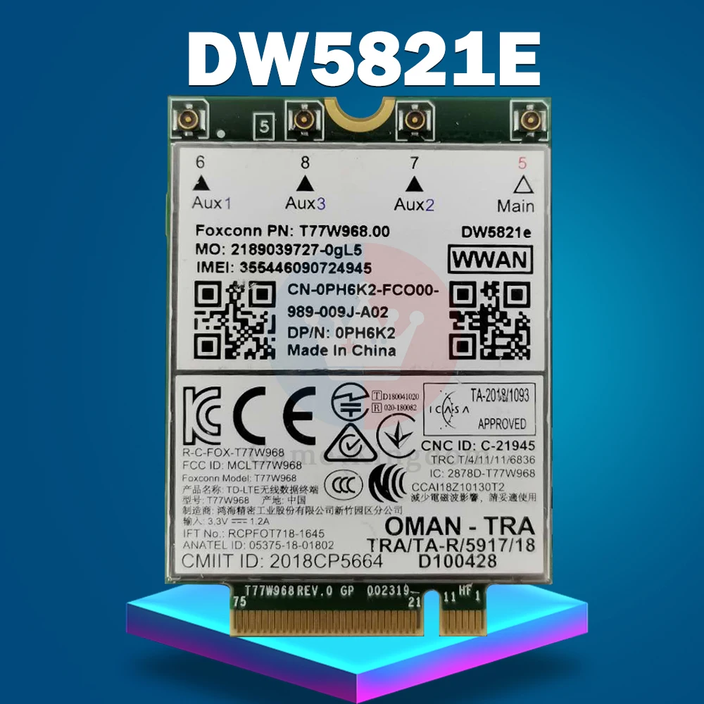 Foxconn DW5821e T77W968 LTE Cat16 M.2 4G модуль для Dell Latitude 7400 2 в 1 5424 5420 прочный 7424 Экстрим|3G модемы|