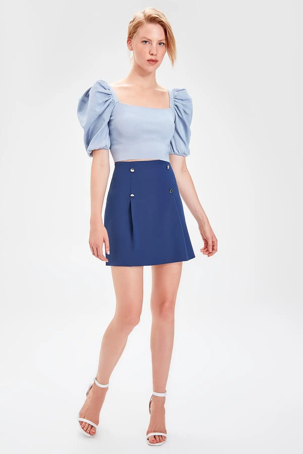 Юбка с деталями на пуговицах Trendyol Saks TWOAW20ET0357