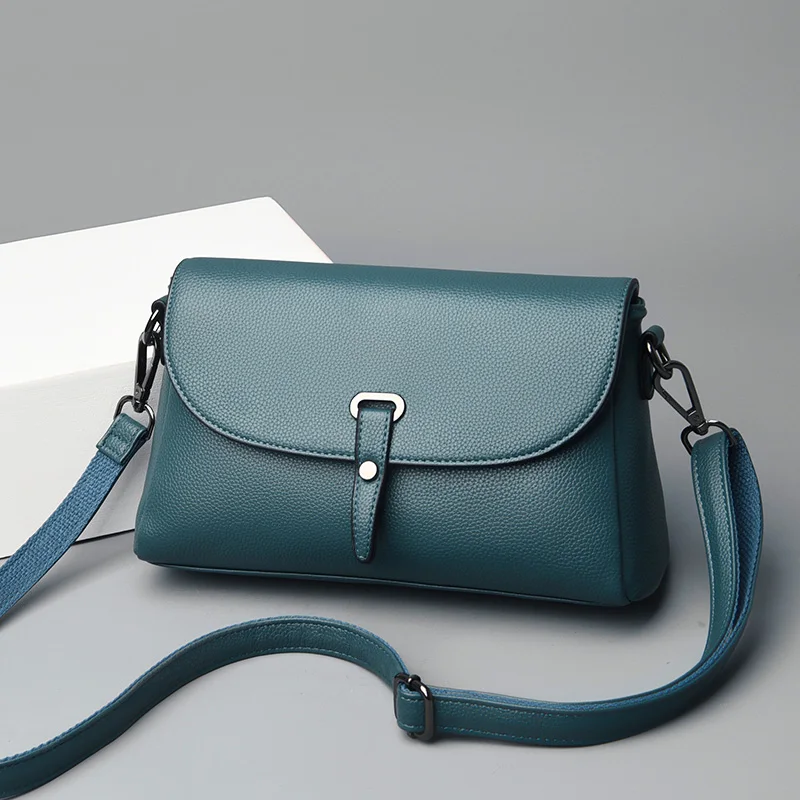 

Vintage PU Leather Pure Color Shoulder Bag Women Clamshell Square Handbags Ladies Lightweight Portable Crossbody Bags Sac A Main