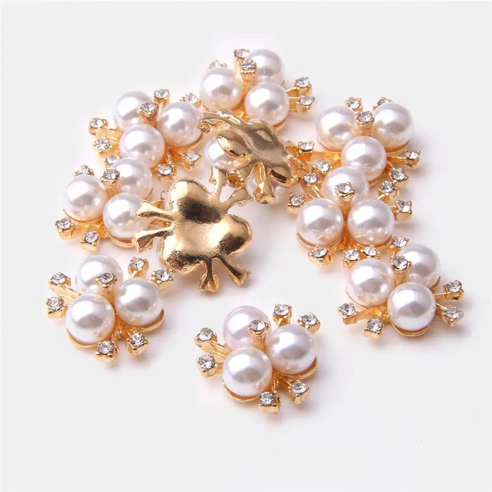 10 шт. жемчужные подвески золотистые из сплава стразы Обжимные бусины соединители