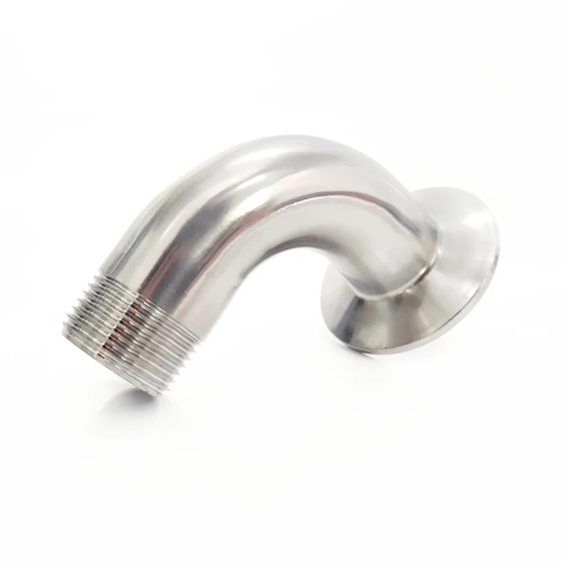 

1/2''- 11/4'' (DN15-DN32) BSP Male Threaded Pipe Fitting 90 degree Elbow 1.5'' Tri Clamp 50.5mm Ferrule