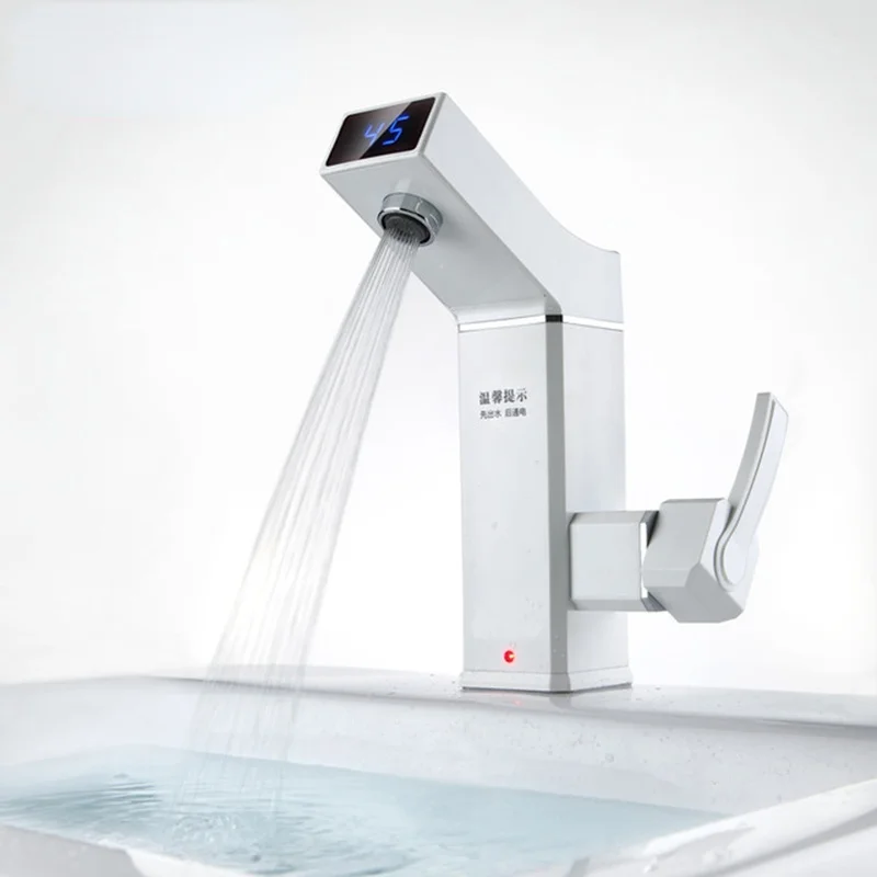 

2500W Temperature Display Electric Heater Kitchen Bathroom Tap Tankless Instant Hot Water Instantaneous Cold Heating Faucet