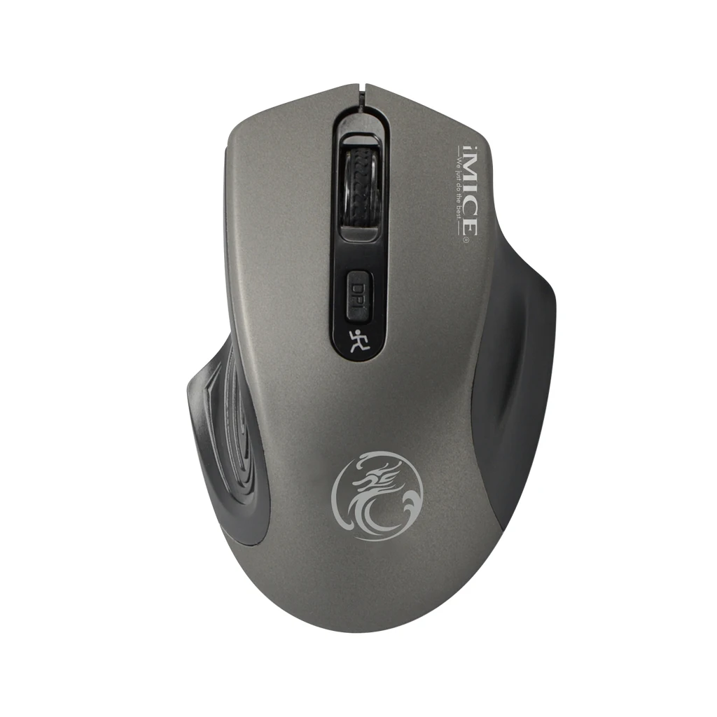 Gray E-1800 беспроводная мышь регулируемая 1600 dpi игровая мышь для компьютера ноутбука ПК мышь Регулируемая оптическая компьютерная мышь - Цвет: Gray