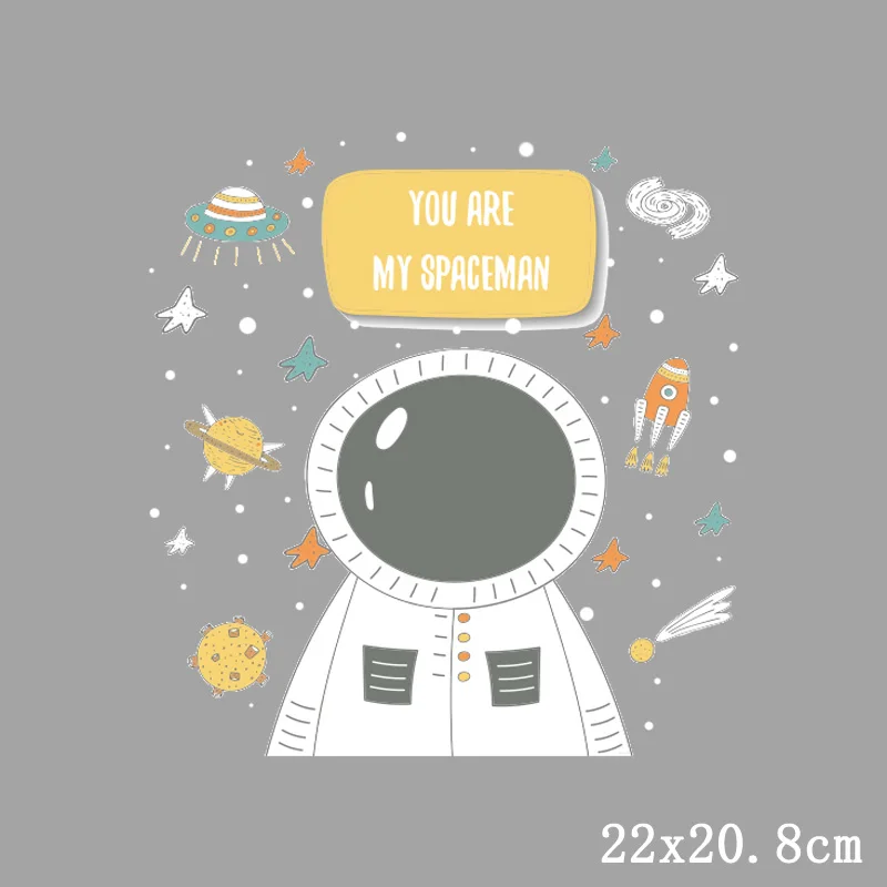 Теплопередача астронавт инопланетянин железо на перенос ПВХ Патчи для одежды