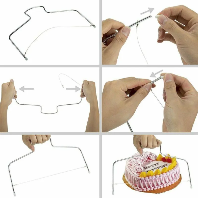 

Double Line Cake Cut Slicer Adjustable 304 Stainless Steel Device Cake Decorating Mold DIY Bakeware Kitchen Cake Tools