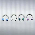 1 шт. G23 титановый опаловый стержень с внутренней резьбой подкова кольцо для носа ухо хрящ спираль пирсинг украшения для тела