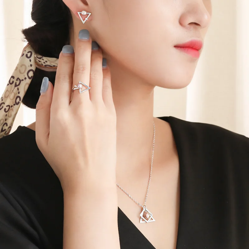 

Цепочка и кольцо MeiBaPJ из серебра 925 пробы с натуральным жемчугом