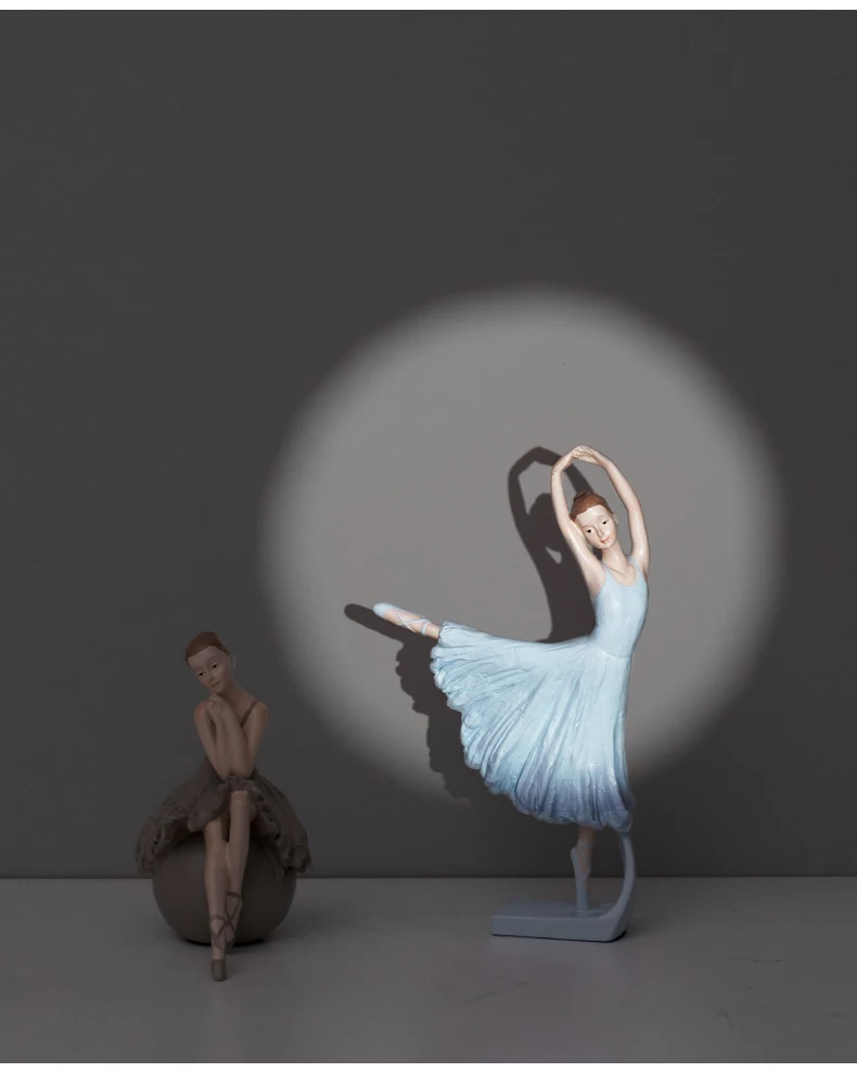Cartoon Miniature Figurines Home Decor Cute Retro RefinedSimulation Resin Elegant Ballerina Decoration Living Room Ornament