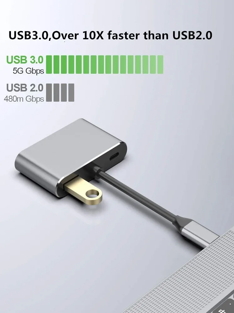 4 в 1 USB C HDMI Тип c к HDMI 4 к адаптер VGA USB3.0 аудио видео конвертер PD 87 Вт быстрое зарядное устройство для Macbook pro samsung s9 s10