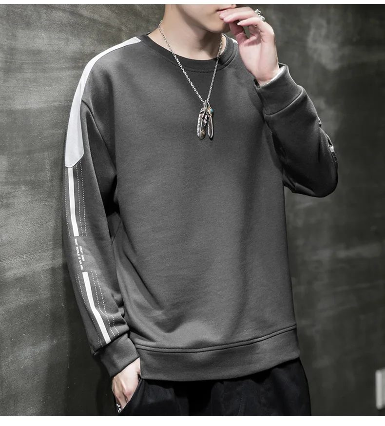 

Weiyi men's 2021 spring and Autumn New Korean fashion long sleeve t-shirt men's round neck loose casual sports base shirt men's