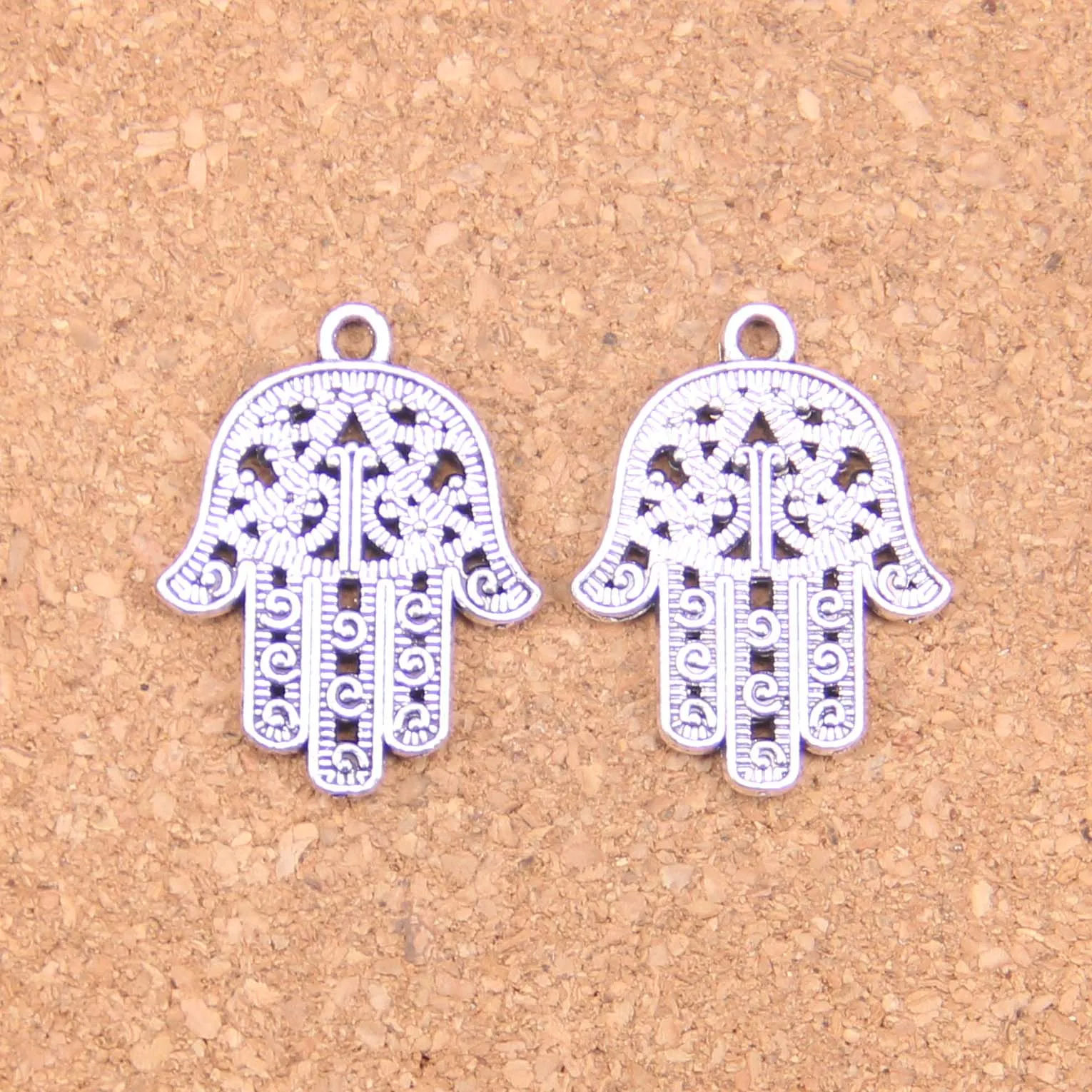 

40pcs Charms hamsa palm protection 28x21mm Antique Pendants,Vintage Tibetan Silver Jewelry,DIY for bracelet necklace