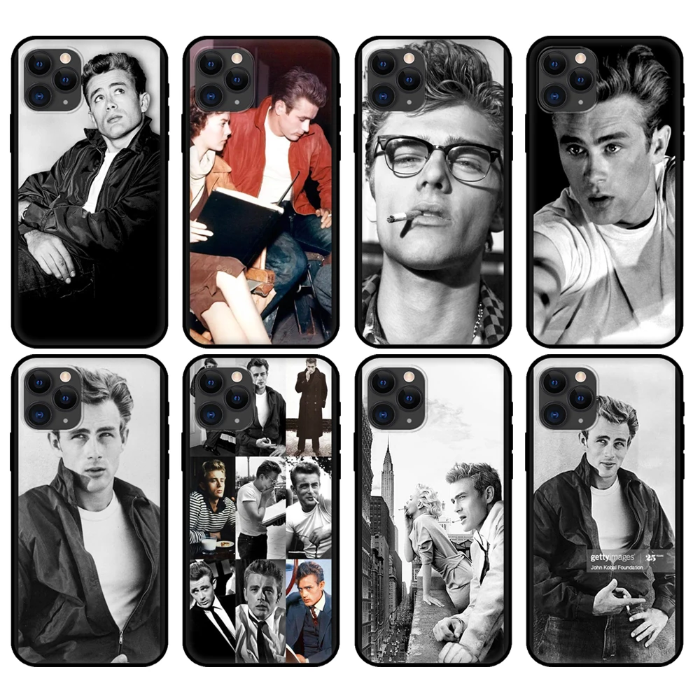 black tpu case for iphone 5 5s se 2020 6 6s 7 8 plus x 10 xr xs 11 12 mini pro max back cover james dean free global shipping