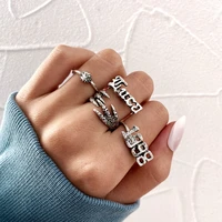 stylish dragon mother claw 1998 commemorate rings for women hip hop vintage zircon old school ring sets punk party jewelry new