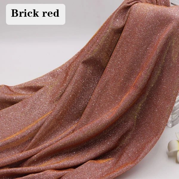 brick red 140 X 100CM Gradient Dancing Stage Sequin Glitter Fabric African Tissus Patchwork Tulle Weddings Party Decoration Fabrics - Color: brick red