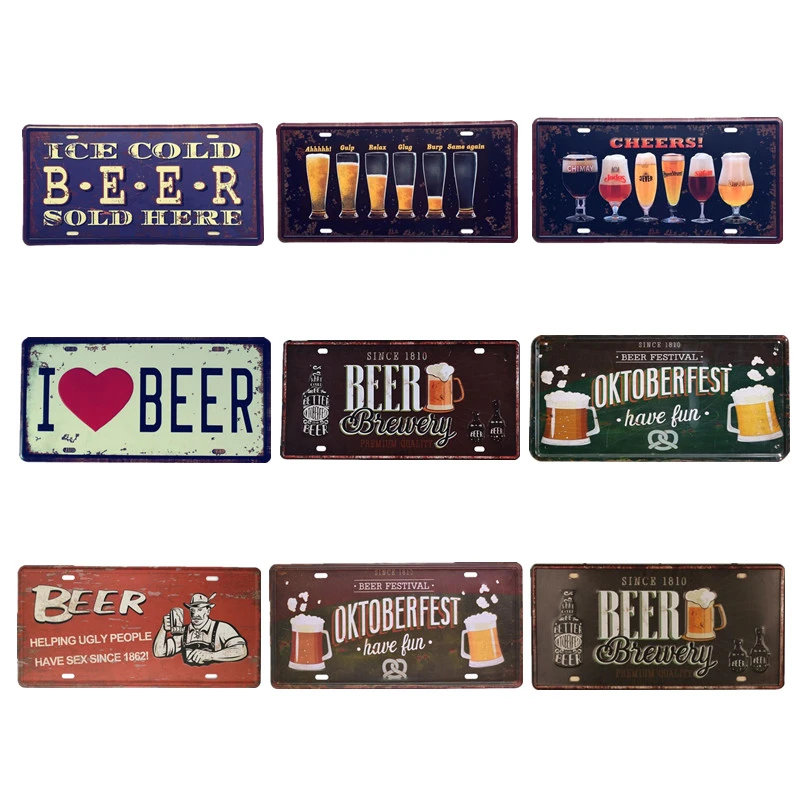 Пивной Ретро металлический жестяной плакат 30x15 см знак паб клуб домашний