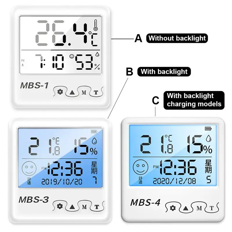 lcd digital temperature humidity meter alarm clock desk table electronic gauge thermometer hygrometer with back stand free global shipping