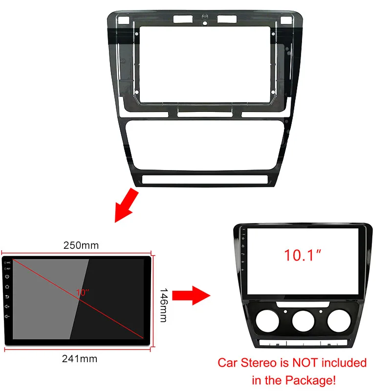 

10.1inch Car Fascia Car Dvd Frame 2Din Adaptor Panel Refit In-dash Mount Installation frame panel For SKODA OCTAVIA 2007-2014