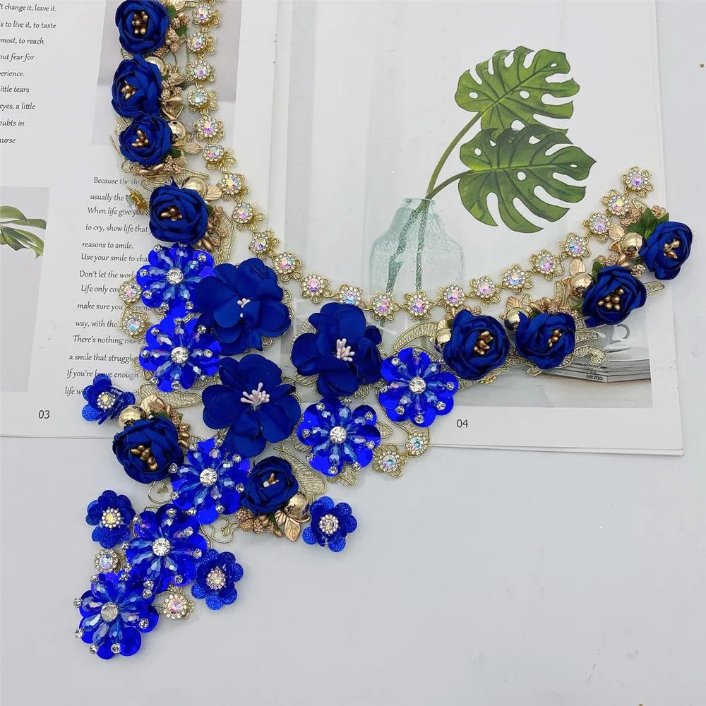 1 шт. воротник с вышивкой в виде цветов