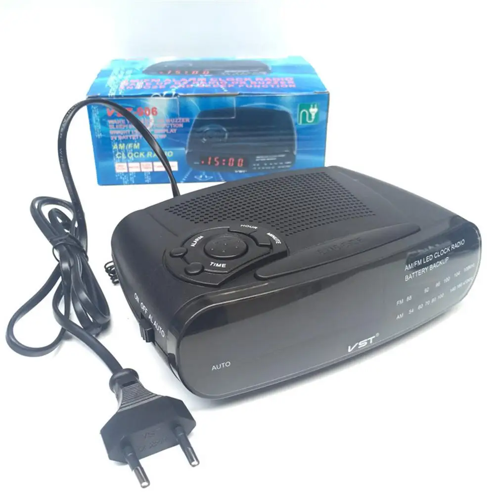 Радиоприемник с будильником и цифросветодиодный светодиодным дисплеем AM/FM