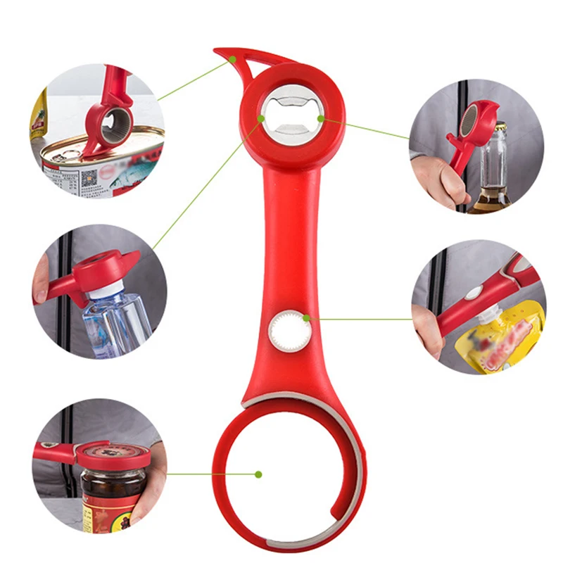 

Advanced 6 in 1 Opener Multipurpose Wine Can Beer Bottle Opener Cork Screw Kitchen Tools P7Ding