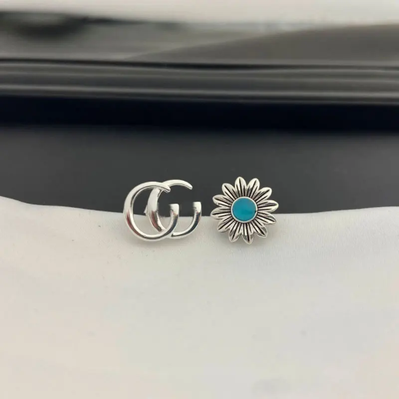 

AZ - Retro women's Sterling Silver S925 earrings with bird and letter pattern, classic micro label, anti allergy, 100% sterling