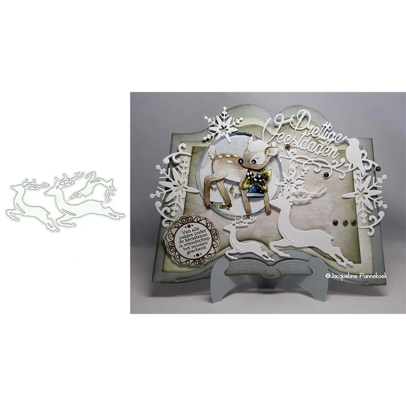 

JC 2021 New Metal Cutting Dies Deer Shape Design for Scrapbooking Handmade DIY Blade Card Make Stencil Craft Mold Template Decor