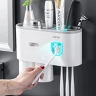 Настенный магнитный держатель для зубной щетки, водонепроницаемый дозатор для зубной пасты автоматический туалет, аксессуары для ванной комнаты